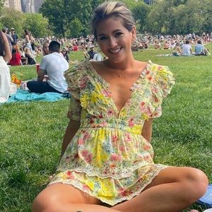 Love shack fancy- floral mini dress, worn twice